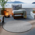 Outdoor Teppich | Für Drinnen und Draußen | Terrasse Balkon Garten Wohnzimmer Badezimmer Küche Flur Läufer | Grau Rund